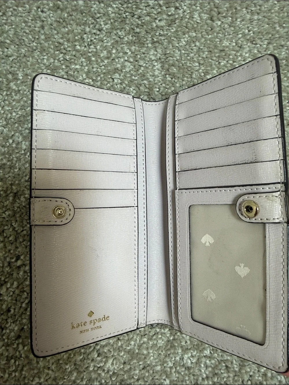 kate spade Pale Pink Saffiano Leather Zip Around Wallet